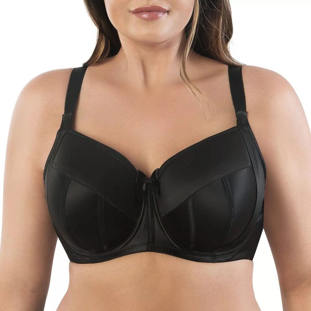 Parfait Women's Charlotte Satin Padded Underwire Bra, Size 38G, In Black